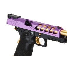 Lancer Tactical Stryk Hi-Capa 5.1 Gas Blowback Airsoft Pistol (Color: Black, Purple & Gold)