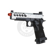 Lancer Tactical Stryk Hi-Capa 5.1 Gas Blowback Airsoft Pistol w/ Red Dot Mount (Color: Black & Silver)