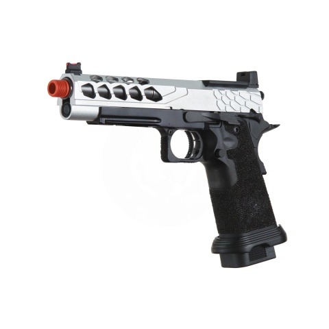 Lancer Tactical Stryk Hi-Capa 5.1 Gas Blowback Airsoft Pistol w/ Red Dot Mount (Color: Black & Silver)
