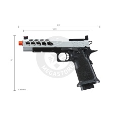 Lancer Tactical Stryk Hi-Capa 5.1 Gas Blowback Airsoft Pistol w/ Red Dot Mount (Color: Black & Silver)