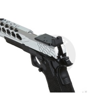 Lancer Tactical Stryk Hi-Capa 5.1 Gas Blowback Airsoft Pistol w/ Red Dot Mount (Color: Black & Silver)