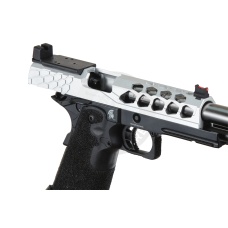 Lancer Tactical Stryk Hi-Capa 5.1 Gas Blowback Airsoft Pistol w/ Red Dot Mount (Color: Black & Silver)