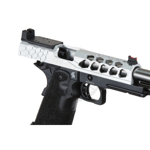 Lancer Tactical Stryk Hi-Capa 5.1 Gas Blowback Airsoft Pistol w/ Red Dot Mount (Color: Black & Silver)