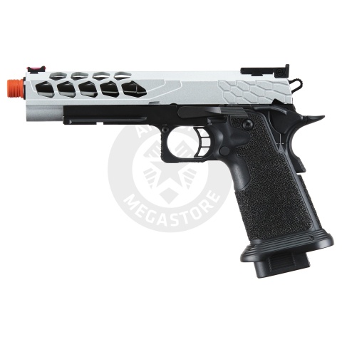 Lancer Tactical Stryk Hi-Capa 5.1 Gas Blowback Airsoft Pistol (Color: Black & Silver)