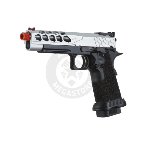 Lancer Tactical Stryk Hi-Capa 5.1 Gas Blowback Airsoft Pistol (Color: Black & Silver)