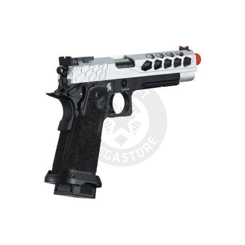 Lancer Tactical Stryk Hi-Capa 5.1 Gas Blowback Airsoft Pistol (Color: Black & Silver)