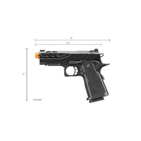 Lancer Tactical Stryk Hi-Capa 4.3 Gas Blowback Airsoft Pistol (Color: Black)