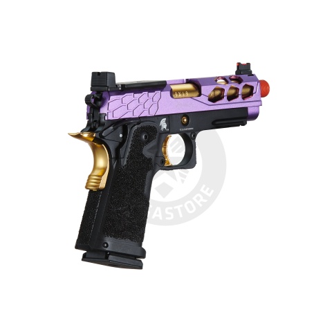 Lancer Tactical Stryk Hi-Capa 4.3 Gas Blowback Airsoft Pistol w/ Red Dot Mount (Color: Black, Purple, & Gold)