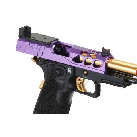 Lancer Tactical Stryk Hi-Capa 4.3 Gas Blowback Airsoft Pistol w/ Red Dot Mount (Color: Black, Purple, & Gold)
