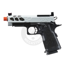 Lancer Tactical Stryk Hi-Capa 4.3 Gas Blowback Airsoft Pistol w/ Red Dot Mount (Color: Black & Silver)