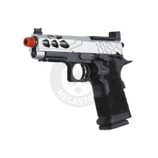 Lancer Tactical Stryk Hi-Capa 4.3 Gas Blowback Airsoft Pistol w/ Red Dot Mount (Color: Black & Silver)