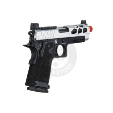 Lancer Tactical Stryk Hi-Capa 4.3 Gas Blowback Airsoft Pistol w/ Red Dot Mount (Color: Black & Silver)
