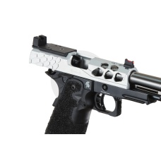 Lancer Tactical Stryk Hi-Capa 4.3 Gas Blowback Airsoft Pistol w/ Red Dot Mount (Color: Black & Silver)