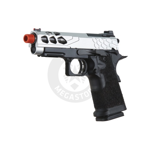 Lancer Tactical Stryk Hi-Capa 4.3 Gas Blowback Airsoft Pistol (Color: Black & Silver)