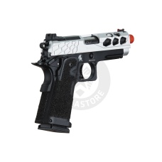 Lancer Tactical Stryk Hi-Capa 4.3 Gas Blowback Airsoft Pistol (Color: Black & Silver)