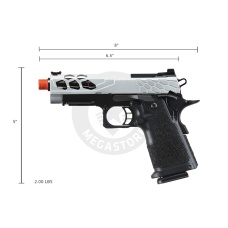 Lancer Tactical Stryk Hi-Capa 4.3 Gas Blowback Airsoft Pistol (Color: Black & Silver)