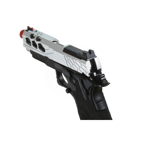 Lancer Tactical Stryk Hi-Capa 4.3 Gas Blowback Airsoft Pistol (Color: Black & Silver)