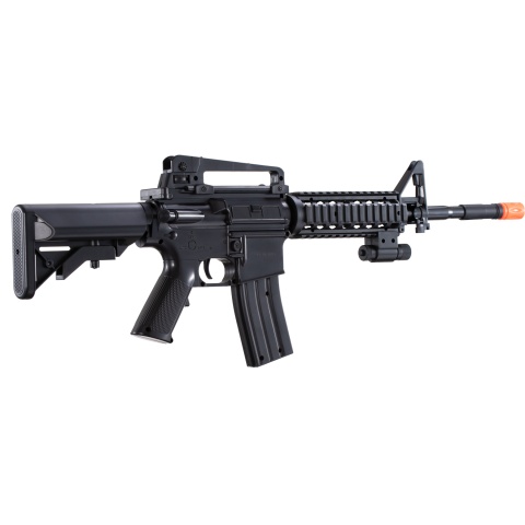 UK Arms M-16A Spring Powered Rifle with 2 Magazines and 2 Stocks (Color: Black)