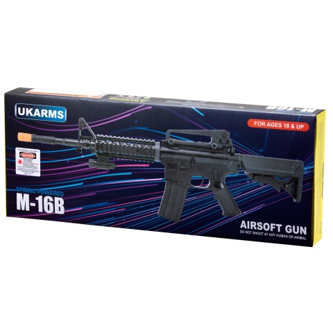 UK Arms M-16B Spring Operated Rifle with Laser Sight (Color: Black)