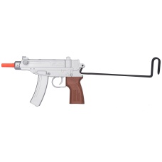 UK ARMS Airsoft M37AS Series Scorpion Spring Pistol w/ Folding Stock - SILVER