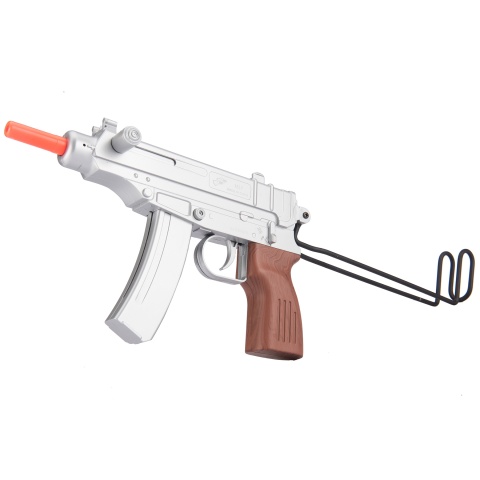 UK ARMS Airsoft M37AS Series Scorpion Spring Pistol w/ Folding Stock - SILVER