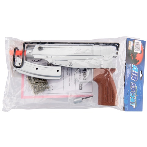 UK ARMS Airsoft M37AS Series Scorpion Spring Pistol w/ Folding Stock - SILVER