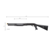 Double Eagle 380 FPS M3 Multi-Shot Triple Burst Airsoft Pump-Action Shotgun