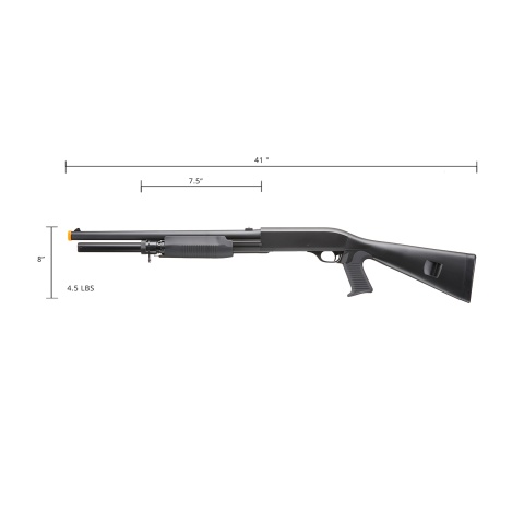 Double Eagle 380 FPS M3 Multi-Shot Triple Burst Airsoft Pump-Action Shotgun