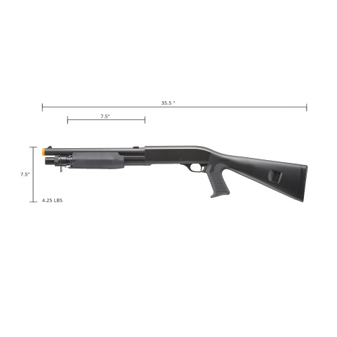 Double Eagle M56A Tri-Shot Airsoft Spring Shotgun w/ Full Stock (Color: Black)