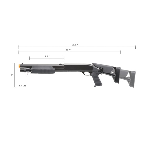 DE M3 Multi-Shot Triple Burst Airsoft CQB Shotgun - Retractable Stock