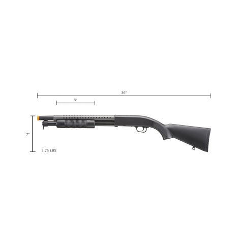 Double Eagle M58A Full Metal Pump Action Airsoft Spring Shotgun w/ Full Stock (Color: Black)