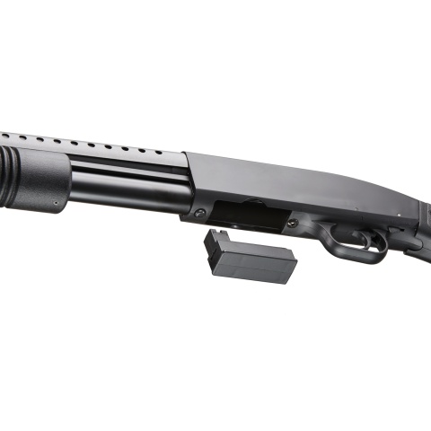 Double Eagle M58A Full Metal Pump Action Airsoft Spring Shotgun w/ Full Stock (Color: Black)