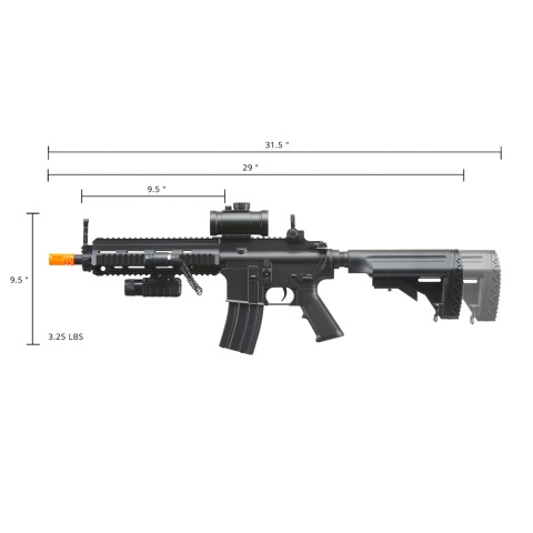Double Eagle M804A2 LPEG Airsoft Gun w/ Red Dot Sight - BLACK
