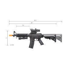 UK Arms Heavy Version M4 Airsoft Spring Rifle w/ Flashlight and Red Dot Sight (Color: Black)