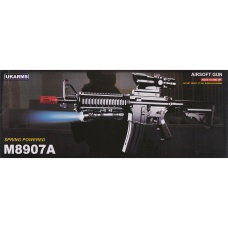 UK Arms Heavy Version M4 Airsoft Spring Rifle w/ Flashlight and Red Dot Sight (Color: Black)