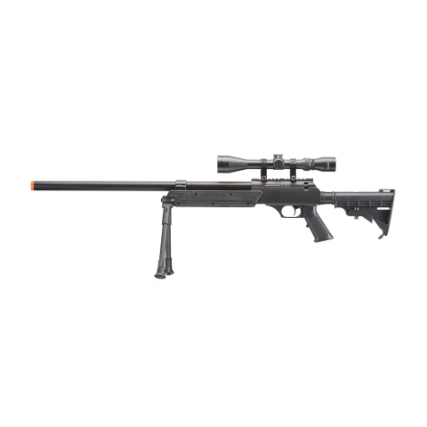 Well Fire MB06 Airsoft Bolt Action Sniper Rifle w/ Scope & Bipod (Color: Black)