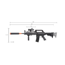 WELL M4 Airsoft Spring Rifle w/ Scope, Grip, Laser, Extension - BLACK