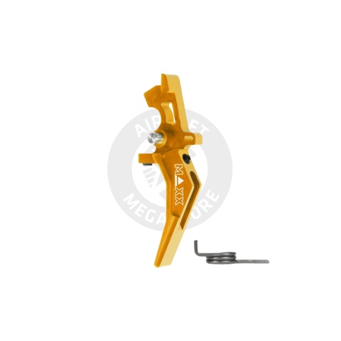 Maxx Model CNC Aluminum Advanced Speed Trigger for M4 / M16 Series Airsoft AEGs (Style B)(Gold)