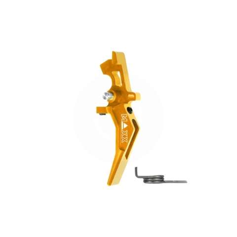 Maxx Model CNC Aluminum Advanced Speed Trigger for M4 / M16 Series Airsoft AEGs (Style B)(Gold)