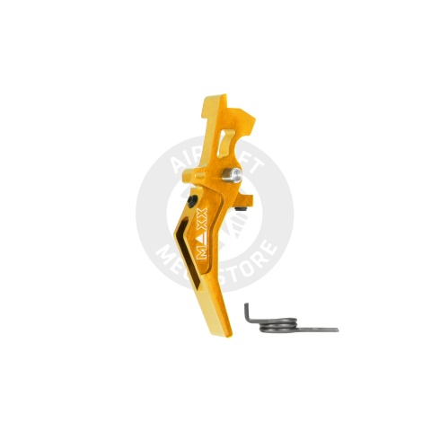 Maxx Model CNC Aluminum Advanced Speed Trigger for M4 / M16 Series Airsoft AEGs (Style B)(Gold)