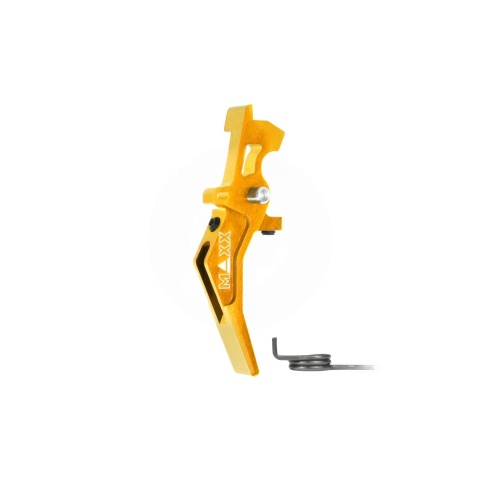 Maxx Model CNC Aluminum Advanced Speed Trigger for M4 / M16 Series Airsoft AEGs (Style B)(Gold)