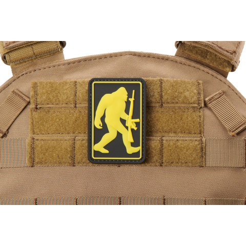 Tactical Bigfoot with Rifle PVC Morale Patch (Color: Black)