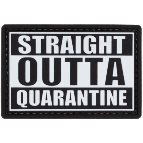 Straight Outta Quarantine PVC Patch (Color: Black and White)