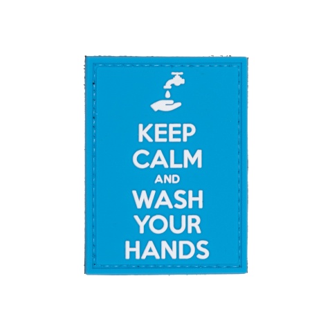 Keep Calm and Wash Your Hands PVC Patch (Color: Blue)