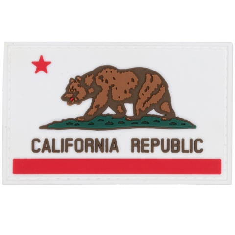 California Republic Flag PVC Patch w/ White Background