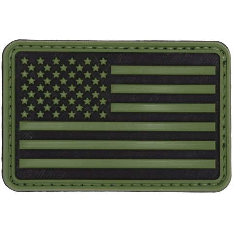 3D US Flag Forward PVC Patch (Color: OD Green)