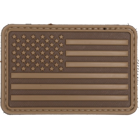 3D US Flag Forward PVC Patch (Color: Coyote Brown)
