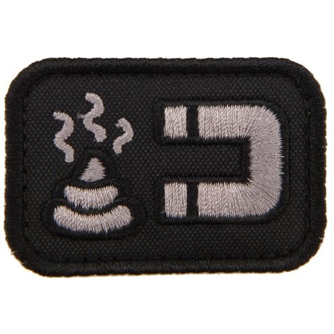 Embroidered Shit Magnet Patch (Color: Black and Gray)