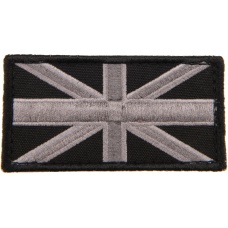 Embroidered UK Flag Patch (Color: Black and Gray)
