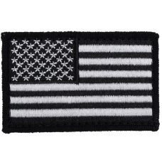 Embroidered Forward US Flag Patch (Color: White)